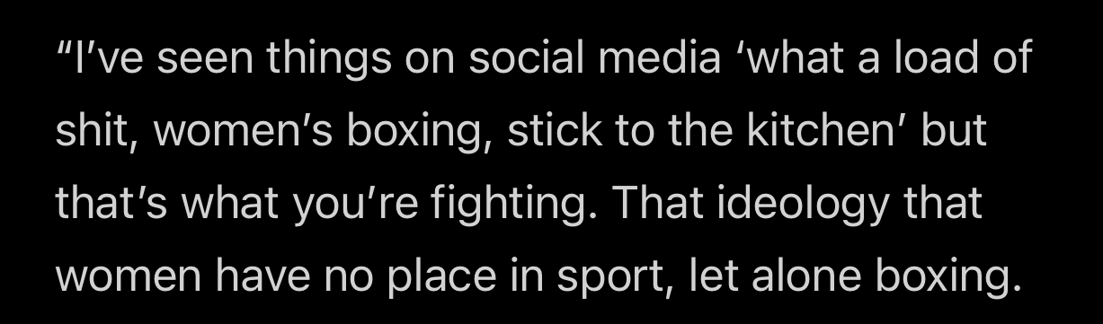 2016 quote from Eddie Hearn describing sexist abuse directed at women’s boxing and Katie Taylor.